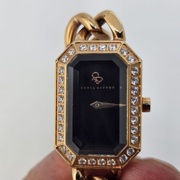 Sonia Bitton Women's Watch 20MM Black Dial Rose Gold Band Up to 7.75" NewBattery - Picture 5 of 10